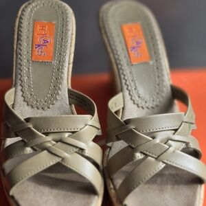 Women's Olive Green Slide Sandals